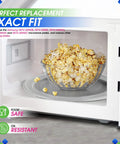Microwave Turntable Plate Replacement 14 1 8 Inch Glass Plate With Exact Fit For DE74 20002B holding popcorn bowl inside microwave