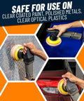 Using TorqX Random Orbital Polisher Kit With Pads, Polishes, And Compounds on various surfaces and vehicle parts.