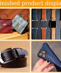Display of leather crafts and products including bags, belts, and phone case, related to 5 Size Leather Hole Punch Set With Hollow Punch Cutter