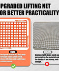 Comparison of lifting nets, highlighting Heavy Duty Cargo Lifting Net 4.92x4.92 Ft Hoist 1100 Lbs Nylon Sling with superior design
