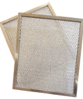 Two Aluminum Hood Vent Filter Replacement 10.5 By 8.75 Inch stacked, made in North America USA.