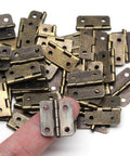 Mini 18x15mm Hinges Set For Wooden Jewelry Boxes And Cabinets With 50 Hinges And 200 Screws For DIY Crafts Retro Vintage Look Durable Iron Construction 180 Degree Opening