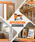 Light As A Feather 23 Gauge Pneumatic Pin Nailer For Cramped Spots With 10000 1 2 Inch Pins for door frame fixing, cabinet making, and picture frame assembly.