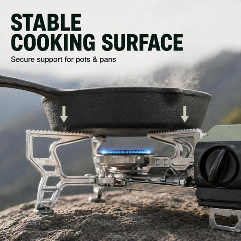 Portable Butane Gas Stove For Camping And Outdoor Cooking Lightweight Compact Single Burner With Durable Carrying Bag