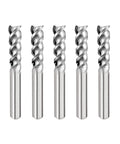 Five Carbide Square End Mill 3 Flute Three Eighths Inch High Feed U Type Design Pro Grade For Aluminum Milling Bits Set