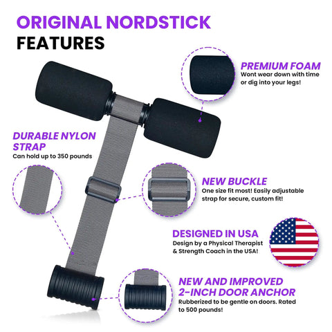 Portable Nordic Hamstring Curl Strap For Home Or Travel 5 Second Setup Strengthen Hamstrings Glutes Abs And Core Foam Padding
