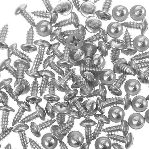 Pan Head Wood Screws Stainless Steel Self-Tapping 100-Piece Set for Furniture Assembly and DIY Projects, corrosion-resistant screws