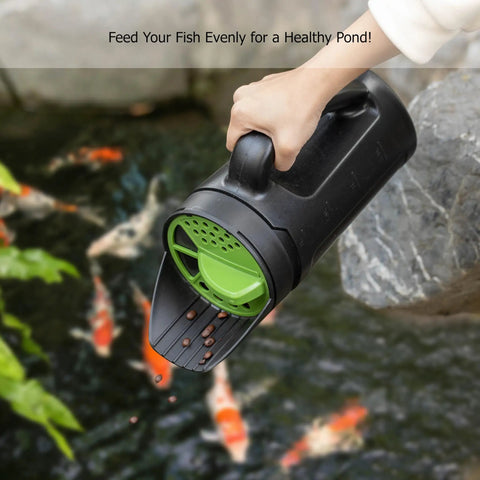 Handheld Seed Spreader For Lawn And Garden, Adjustable Shaker For Fertilizer, Grass Seed, Salt, Ice Melt And Fish Feed in use