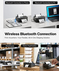 Upgraded Touch Screen Thermal Label Printer For Small Biz, 4x6 Wireless Shipping Label Printer on desk, Bluetooth use