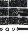 M5 Button Head Socket Cap Screws Set 390 Pcs Assortment Kit With Nuts And Washers Fully Threaded 10.9 Grade Alloy Steel