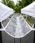 Leakproof Tent Rain Gutter System For Canopy, Heavy Duty Pop Up Gutter 14.44ft attached between tents on pavement