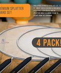 Four Piece Stainless Steel Splatter Guard Set With Fine Mesh, 13, 11.5, 10, 8 Inches, Grease And Oil Splash Protection, comfort grip handles.