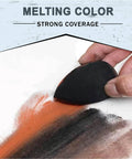 Pro Grade Graphite Powder for Sketching and Art, Ultra Fine Pure Graphite, Easy Melt Color blending with orange on paper