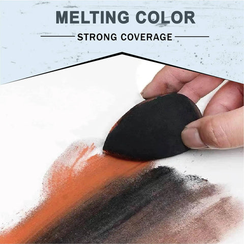 Pro Grade Graphite Powder for Sketching and Art, Ultra Fine Pure Graphite, Easy Melt Color blending with orange on paper
