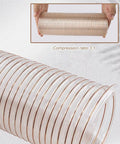 Heavy Duty Flexible Vacuum Hose Extension With Secure Clamps Puncture Resistant Polyurethane Ducting For Woodworking Shop Tools And Dryers Crushes Dust No Sweat close-up showing 3:1 compression ratio