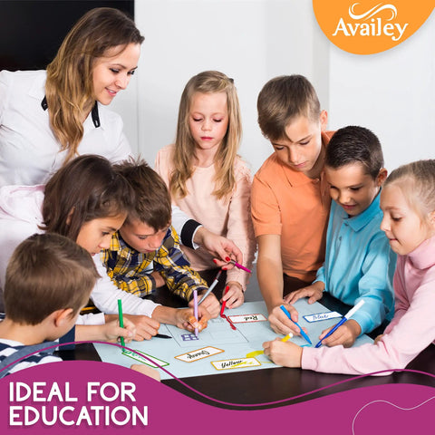 Children using Color Border Magnetic Dry Erase Labels 48 Piece Bulk Pack Reusable Magnetic Strips For Classroom