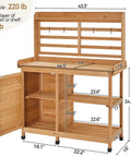 Large Outdoor Potting Bench With Storage Cabinet And Shelf Planting Console For Patio Lawn Garden Pro Grade Fir Wood Workstation