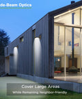 28W LED Flood Light With Remote Control 5 CCT Tunable Outdoor Security Lighting illuminating modern house exterior