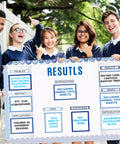 Students holding a science fair poster with Blue Boho 60 Trim Scalloped Poster Boards Set With 18 Presentation Subtitles 6 Self Adhesive Project Titles And 8 Letter Stickers For Classroom Science Fair Displays And Projects