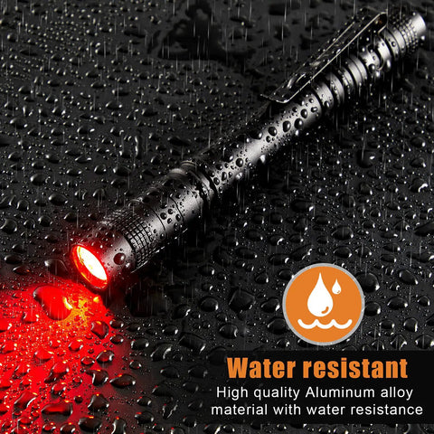 4 Piece Red Light Flashlights Red LED Pen Light Compact Torch For Night Astronomy Aviation Observation And Beach Safety