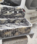 Straight Up Premium Calacatta Viola Marble Wall Mount Bathroom Sink on display, 30x20x15 cm, showcasing unique vein patterns.