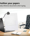Document Holder For Typing On Laptops And Monitors With Flexible Gooseneck Copyholder Clip On Typing Stand on desk