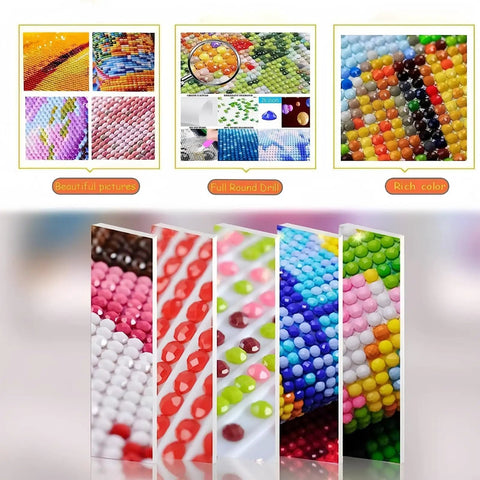 Flower Diamond Art Kit For Adults 5D Diamond Painting Set For Beginners with full round drill gems and vibrant rich colors