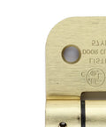 Close-up of Spring Loaded Self Closing Door Hinges 4 Inch Auto Close Kit With Adjustable Tension Brass Five Eighths Radius Corner