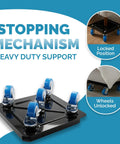 Heavy Duty Furniture Dolly Set With 360 Degree Rotating Wheels And 3000 Lb Load Capacity showing stopping mechanism