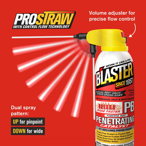 Penetrating Oil Spray For Rusted Nuts And Bolts 11 Oz Aerosol Cans 12 Pack with ProStraw flow control and dual spray pattern