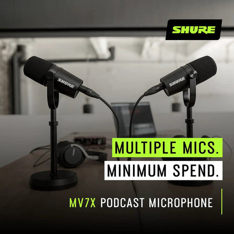 XLR Dynamic Microphone For Podcasting, Streaming And Vocal Recording With Voice Isolation Cardioid Pattern, Black on table