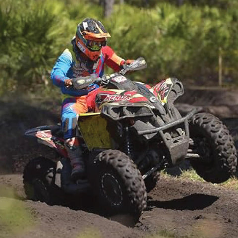 Rider on ATV with Pathfinder K530 Front Off Road Tire for 4x4 ATVs UTVs and Go Karts 18x7-7 2 Ply All Terrain Tire