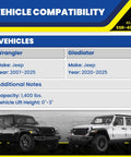 Rear SumoSprings Kit For Jeep Gladiator 2020 To 2025 And Wrangler 2007 To 2025 Fits 0 To 3 Inch Lift compatibility chart