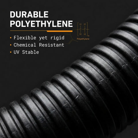 Durable polyethylene material of 1 Inch By 10 Foot Split Wire Loom Tubing Black Automotive Wire Protector Conduit