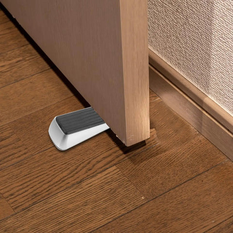 Two Pack Door Stop Wedges For Offices And Rooms, Beefy And Heavy Duty Security Shims With Zinc Alloy And Rubber For Superior Grip under door
