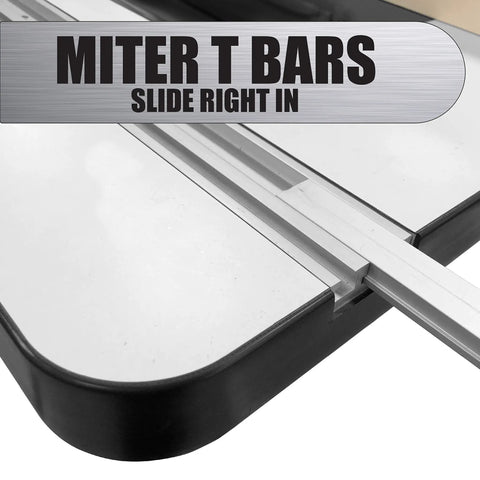 32 Inch Anodized Aluminum Combo Miter T Track Mini T Track Rail Heavy Duty Workhorse For Woodworking Jigs Router Tables showing miter T bars.