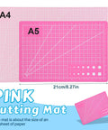 Pink A5 self-healing cutting mat with grid lines for 45mm Rotary Cutter Set With Five Replacement Blades And An A5 Cutting Mat For Fabric Crafting And Sewing The Go To For Patchworking Quilting And Multi Layer Cutting Durable Sharp And Easy To Use.
