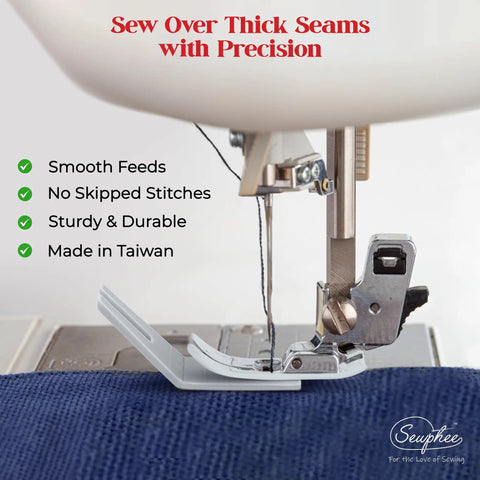 Bulky Fabric Hump Jumper Sewing Tool For Buttons And Denim Hemming Keeps Stitches On Point With Adjustable One Eighth Inch Height