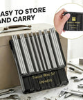 Pro Grade Thread Measuring Wire Set With Portable Holder 0.5mm To 6mm Range 16 Diameters For All 60 Degree US And Metric Threads For Machinists And Engineers Stainless Steel Kit With Carrying Case And Handy Extensions in case