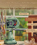 Retro Buildable Desk Fan Model For Adults Dope Green Display Piece With Motorized Oscillation showing internal modules