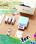 Ultra Compact Mini Sticker Printer And Portable Wireless Craft Maker For Students Hella Convenient Instant Graphic Output with stickers and accessories.
