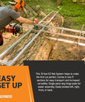 Man using 10 Foot EZ Rail Sawmill Kit For Chainsaw Milling Portable Linear Sawmill Rail System With Aluminum Rail Log Cutting Attachment