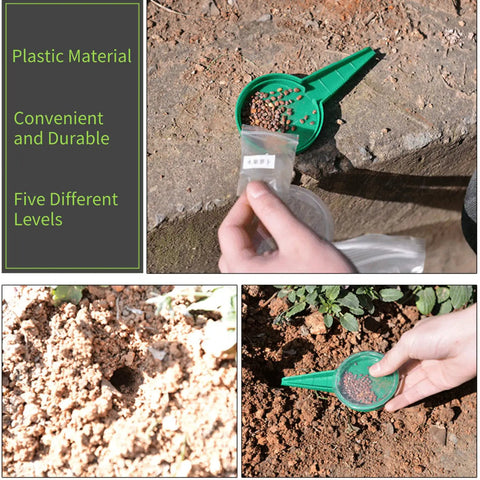 Two Pack Garden Seed Dispenser Sower Planter Dial With Five Settings For Precise Clump Free Sowing Handy Seeder Tools in use