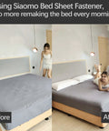 Bed Sheet Straps Adjustable Clips Stay Put Sheets On Your Bed With Durable Non Slip Fasteners For Fitted And Flat Sheets Universal Fit Easy To Install 2 Pack Black.