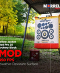 Foam Archery Block Target For Compound Bows And Crossbows 450 FPS Field Point Practice Target with stand in outdoor setting
