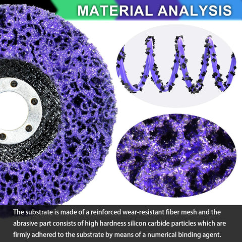 WelderElite 12-pack paint stripper discs for angle grinder, 4-1/2 x 7/8 in, purple abrasive for metal and wood