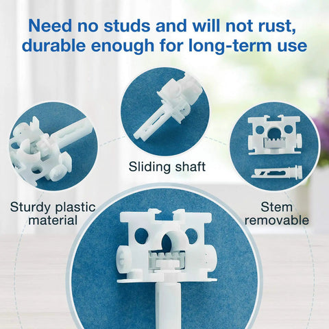 Vertical Blind Repair Tabs Kit 20 Pieces Replacement Slats Window Fixer Parts No Stress Setup Top Shelf Quality Gets The Job Done Every Time, close-up of sturdy sliding shaft and removable stem.