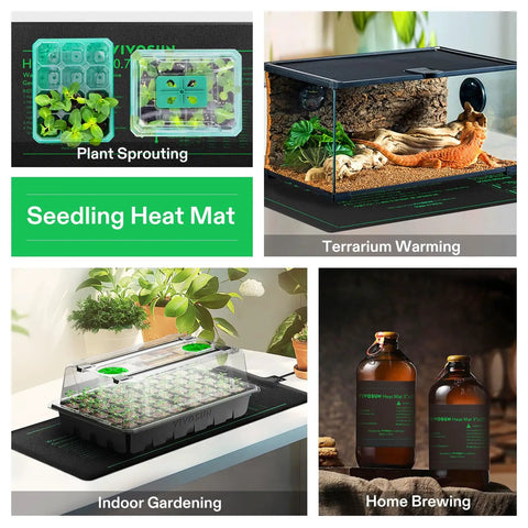 Go To 2 Pack 48 By 20.75 Inch Seedling Heat Mat Waterproof For Germination And Propagation, Ideal For Hydroponics And Indoor Gardening, Greenhouse Heating Pad With Even Temperature, Durable PVC, UL And MET Certified