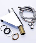 Digital Temperature Faucet For Single Hole Bathrooms With LED Temperature Display And Memory Control, brass body components visible