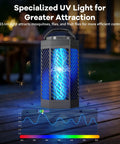 2 In 1 Mosquito Zapper For Indoor And Outdoor Use With 8000mAh Battery USB Rechargeable LED Light on outdoor table